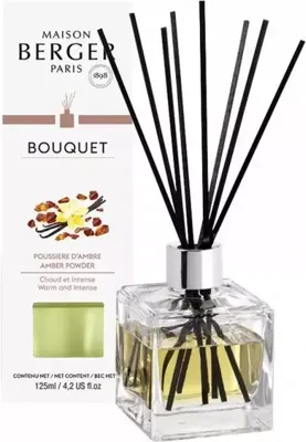 Parfumverspreider met sticks Cube 125ml Amber Powder