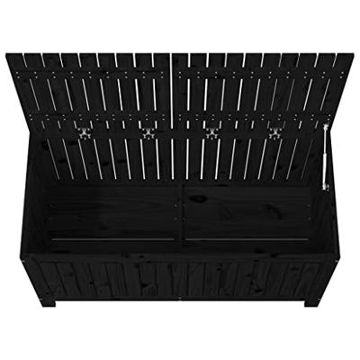 Tuinbox 121x55x64 cm massief grenenhout zwart