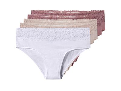 esmara Set van 5 dames onderbroeken (Roze/wit, L (44/46))