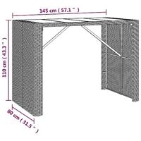 5-delige Tuinbarset met kussens poly rattan bruin - thumbnail
