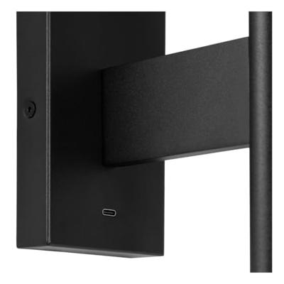 Lucide FINAN - Wandlamp - LED - 1x6W 2700K - Met USB oplaadpunt - Zwart