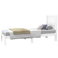 Bedframe massief grenenhout wit 75x190 cm - thumbnail