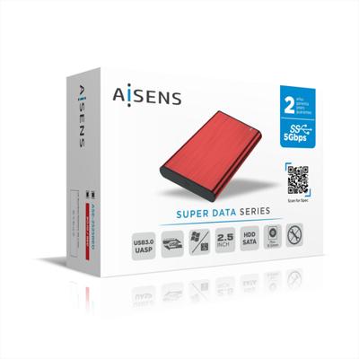 Hard drive hoes Aisens ASE-2525RED Rood 2,5"