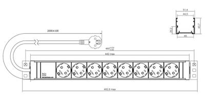 Bachmann 333.001 19 inch Stekkerdoos voor patchkast 1 HE Geaarde contactdoos Wit Bachmann 333.001 19 inch Stekkerdoos voor patchkast 1 HE Geaarde contactdoos Wit