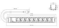 Bachmann 333001 19 inch Stekkerdoos voor patchkast 1 HE Geaarde contactdoos Grijs - thumbnail