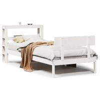 Bedframe zonder matras massief grenenhout wit 90x190 cm - thumbnail