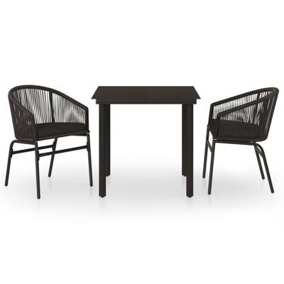 3-delige Tuinset zwart