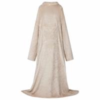 VidaXL Deken hoodie beige f flanel - thumbnail