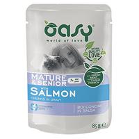 OASY Chunks in gravy Mature & Senior with Salmon - nat kattenvoer - 85g - thumbnail