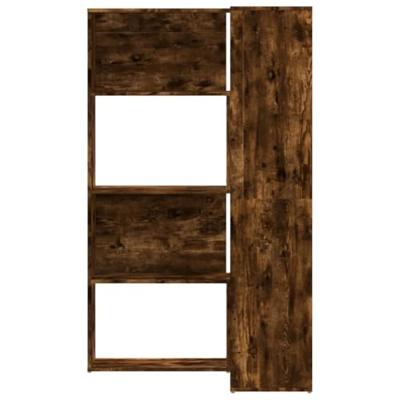 Boekenkast 4-laags hoek 85x85x140 cm bewerkt hout gerookt eiken