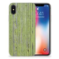 Apple iPhone X | Xs | Bumper Hoesje | Green Wood - thumbnail