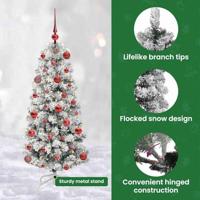 VidaXL Kunstmatige inklapbare kerstboom groen en wit 120 cm - thumbnail