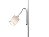 Trio Vloer LeeslampHotel 2-lichts metaalgrijs met witte kap - 403900201 - thumbnail