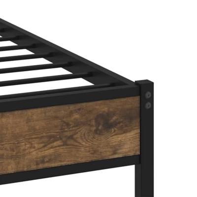 Bedframe zonder matras metaal gerookt eikenkleurig 183x213 cm