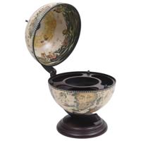 VidaXL Globebar tafelmodel eucalyptushout wit - thumbnail