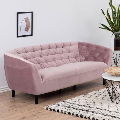 Bendt Bank 'Loes' 3-zits, Velvet, kleur roze Bendt Bank 'Loes' 3-zits, Velvet, kleur roze