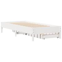 Bedframe zonder matras massief grenenhout wit 140x200 cm - thumbnail