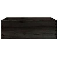 VidaXL Houten kist met handvatten 40x30x13 cm massief grenenhout zwart - thumbnail