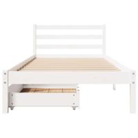 Bedframe zonder matras massief grenenhout wit 90x200 cm - thumbnail