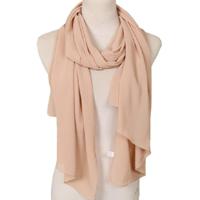 Vrouwen effen kleur natuurlijke vouwen chiffon omslagdoek sjaal tulband grootte: 180cm (huidskleur) - thumbnail