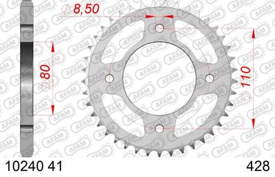 AFAM Chain wheel 428 41z steel silver