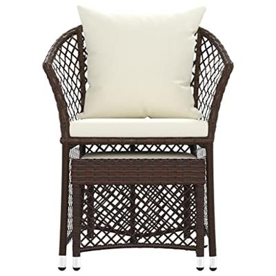 2-delige Loungeset met kussens poly rattan bruin 2-delige Loungeset met kussens poly rattan bruin
