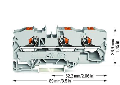 WAGO 2210-1301 Doorgangsklem 10 mm Push-In-klem Grijs 25 stuk(s)