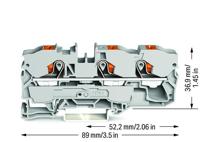 WAGO 2210-1301 Doorgangsklem 10 mm Push-In-klem Grijs 25 stuk(s) - thumbnail