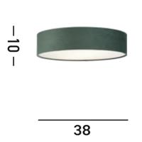 Searchlight PlafondlampDrum Pleat 38cm groen velvet - 23298-2GR - thumbnail