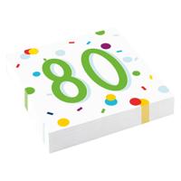 Feestservetten 80 Jaar Confetti (20st) - thumbnail