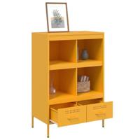 Hoge kast 68x39x101,5 cm staal mosterdgeel - thumbnail