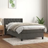 Boxspring met matras fluweel donkergrijs 80x200 cm - thumbnail