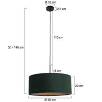 Steinhauer Hanglamp Sparkled light 8156 groen velours kap goud - thumbnail
