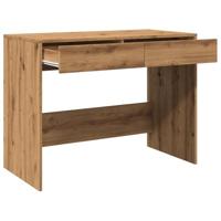 Bureau 101x50x76,5 cm bewerkt hout artisanaal eikenkleur - thumbnail