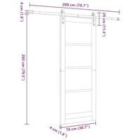 Schuifdeur met beslag ORKDAL Massief hout en glas - thumbnail