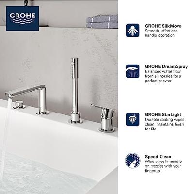 Badrandcombinatie Met Baduitloop Grohe Lineare New 4-gats Afbouwdeel Chroom - thumbnail