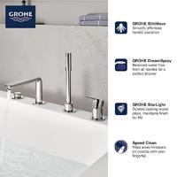 Grohe Badrandcombinatie Met Baduitloop Lineare New 4-gats Afbouwdeel Chroom - thumbnail