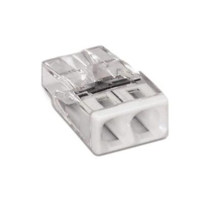 WAGO 2273-202-100 2273 Lasklem Flexibel: 0.5-2.5 mm² Massief: 0.5-2.5 mm² Aantal polen: 2 100 stuk(s) Transparant, Wit Box