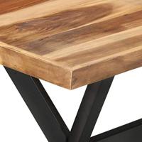 Eettafel 120x60x75 cm massief hout met honingkleurige afwerking - thumbnail