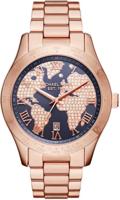Michael Kors dames MK6395 &apos;Layton&apos; wereldkaart kristal Rosekleurig roestvrij stalen horloge - thumbnail