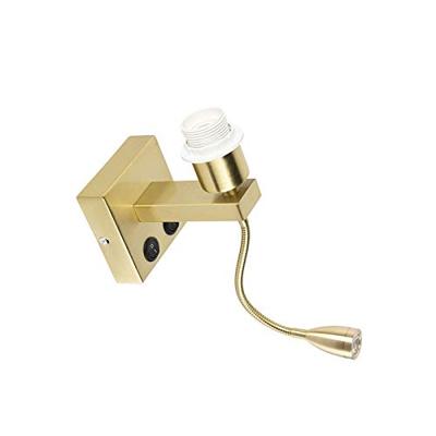 QAZQA Moderne wandlamp messing met flexarm - Brescia Combi