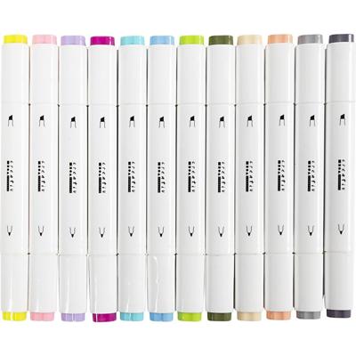 Creativ Company Tekenstift, lijndikte 1+8 mm, pastelkleuren, 12 stuk/ 1 doos Creativ Company Tekenstift, lijndikte 1+8 mm, pastelkleuren, 12 stuk/ 1 doos