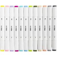 Creativ Company Tekenstift, lijndikte 1+8 mm, pastelkleuren, 12 stuk/ 1 doos - thumbnail