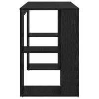 Bureau met Opslag Zwart Eiken 130 x 50,5 x 75 cm Bewerkt hout - thumbnail