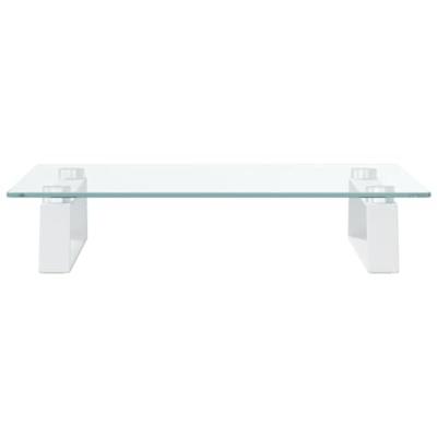 VidaXL Monitorstandaard 40x35x8 cm gehard glas en metaal wit VidaXL Monitorstandaard 40x35x8 cm gehard glas en metaal wit