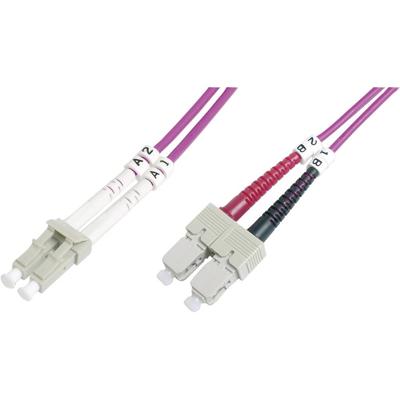 Digitus DK-2532-01-4 Glasvezel Optische vezel Aansluitkabel 1.00 m Violet [1x LC-stekker - 1x SC-stekker] 50/125 µ Multimode OM4