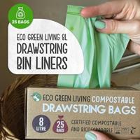 Eco Green Living Composteerbare afvalzakken 8 liter - met trekkoord - 25 stuks - thumbnail
