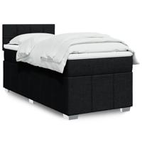 Boxspring met matras stof zwart 90x190 cm - thumbnail