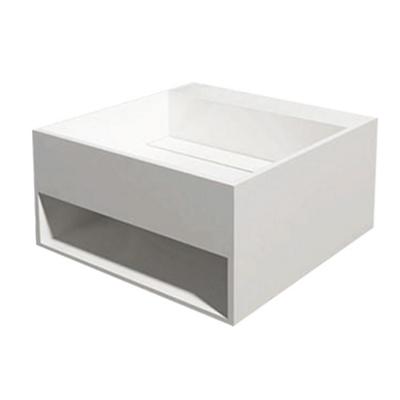 Wastafel Hangend HQ-500 Vierkant 50x50x25cm Solid Surface Glans Wit Zonder Kraangat Wastafel Hangend HQ-500 Vierkant 50x50x25cm Solid Surface Glans Wit Zonder Kraangat