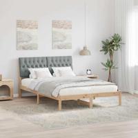 Bedframe met Gevoerd Hoofdgedeelte Bruin 135 x 190 cm - thumbnail